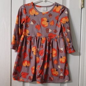 Fall Thanksgiving pumpkin acorns long sleeve dress Sz 2-3ys NWOT
